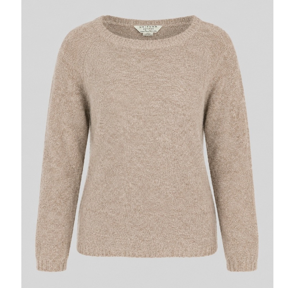 Vintage John Paul Richard Petite PM Beige Chenille Sweater Soft Cozy Top Y2K